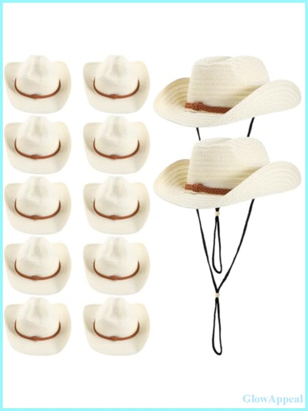 12 Pack Straw Cowboy Hats for Women Men Party Favors Western Bulk